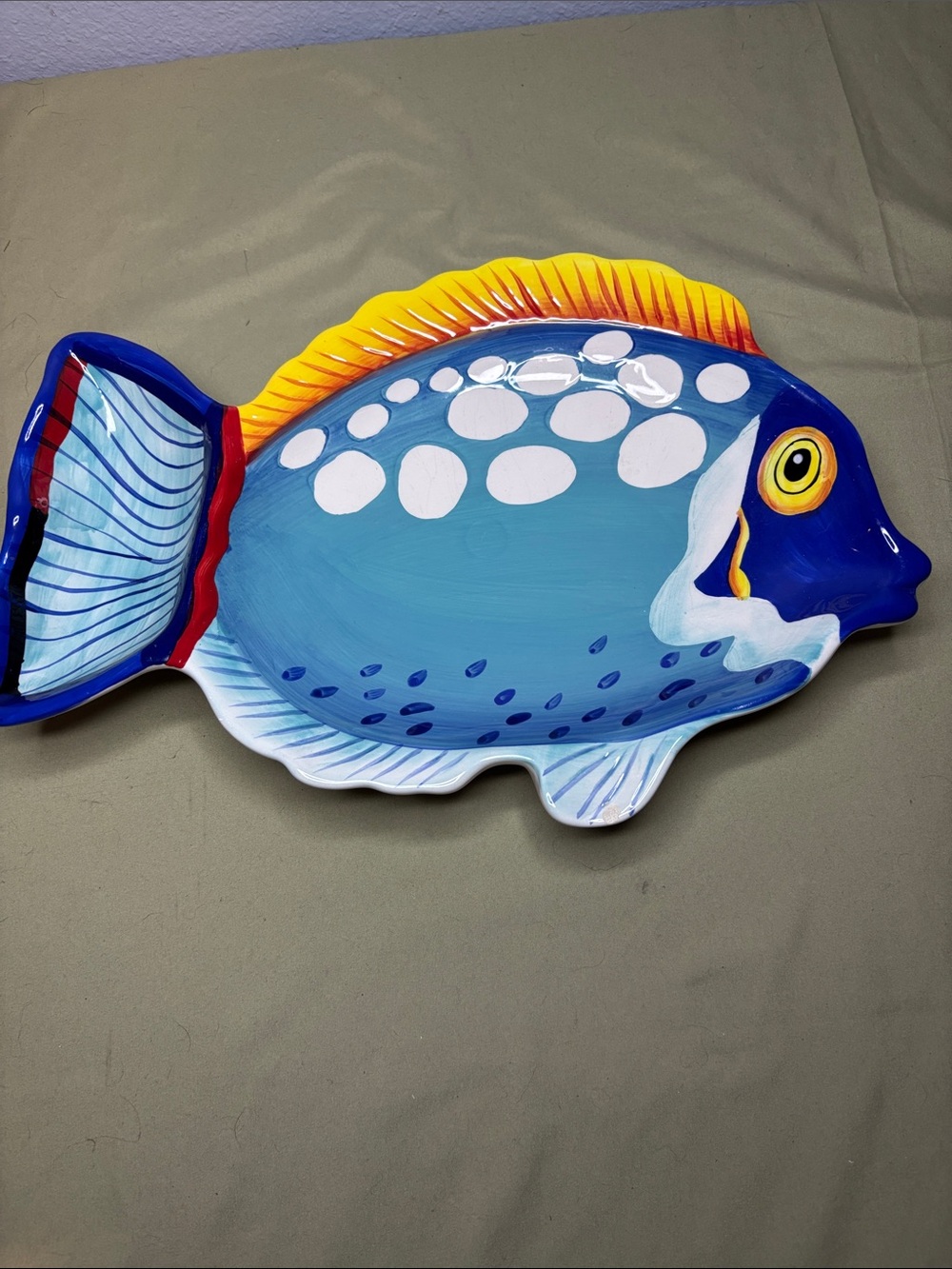 Large Ceramic Fish Serving Platter